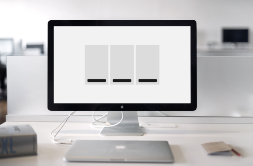 Computer screen with pricing page mockup