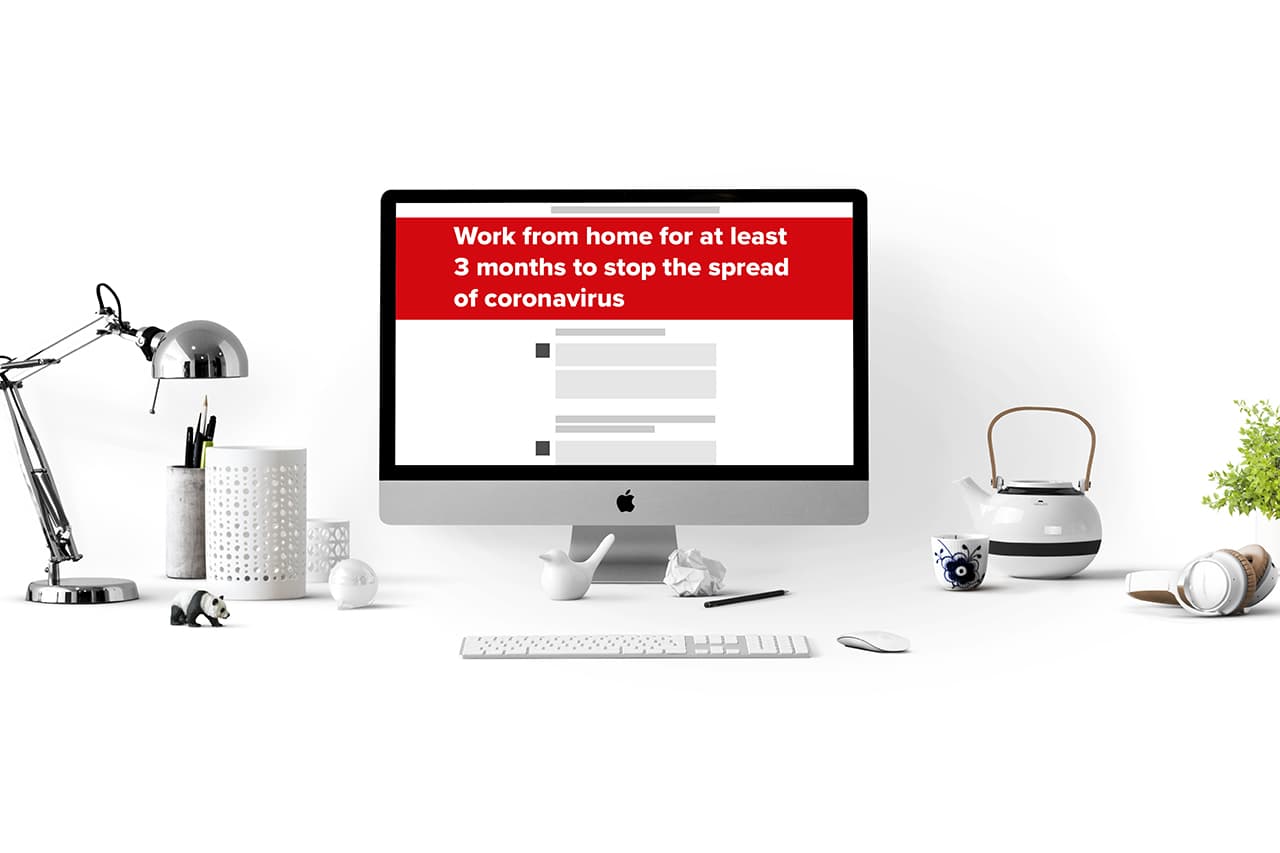 Illustration of entrepeneur with smartphone and laptop.